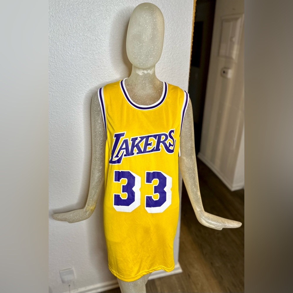 Los Angeles Lakers Kareem Abdul-Jabbar #33 Yellow/Purple/White XLarge Jersey